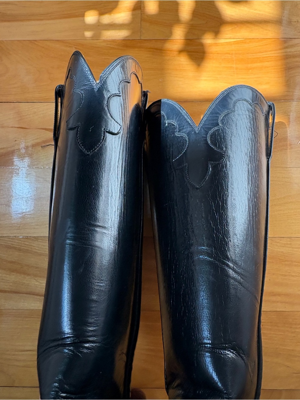 Luchesse Black Tall Cowboy Boots size 7 - Picture 6 of 8